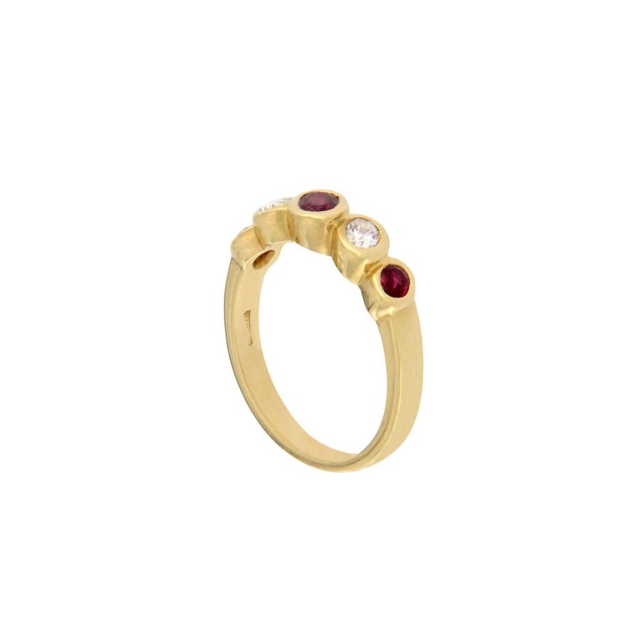 Vintage Jewelry S.Vaggi | Vintage Gold Ring With Rubies