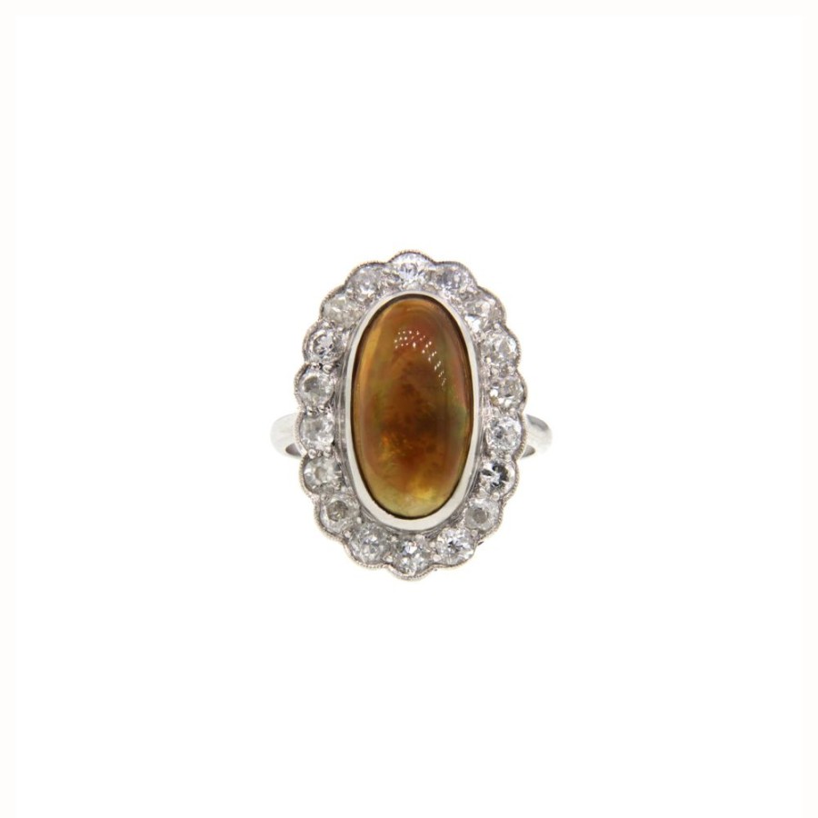 Vintage Jewelry S.Vaggi | Vintage Gold Ring With Opal