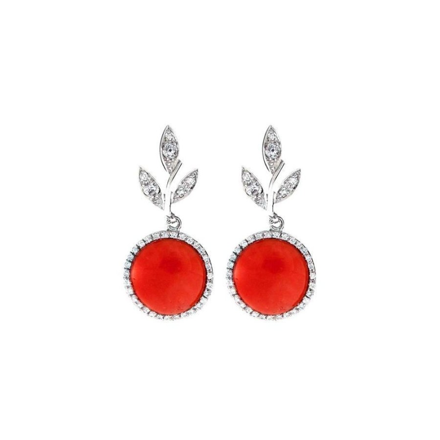 Vintage Jewelry S.Vaggi | Vintage Gold Earrings With Coral