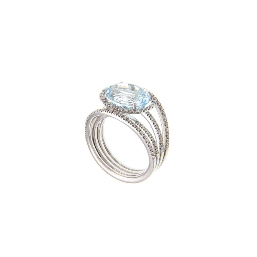 Modern Jewelry S.Vaggi | Gold Ring With Aquamarine