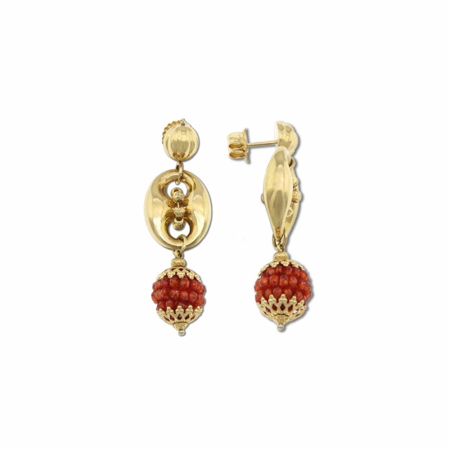 Vintage Jewelry S.Vaggi | Vintage Gold Earrings With Stones