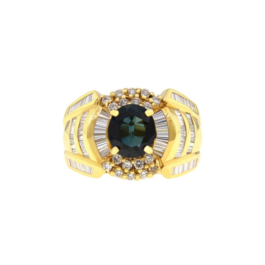 Vintage Jewelry S.Vaggi | Vintage Gold Ring With Sapphire