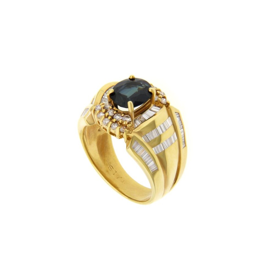 Vintage Jewelry S.Vaggi | Vintage Gold Ring With Sapphire