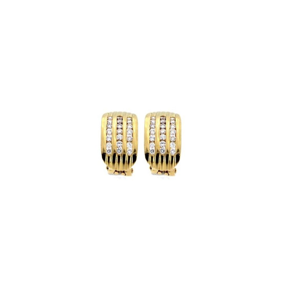 Vintage Jewelry S.Vaggi | Vintage Gold Earrings With Diamonds