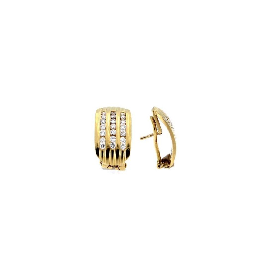 Vintage Jewelry S.Vaggi | Vintage Gold Earrings With Diamonds