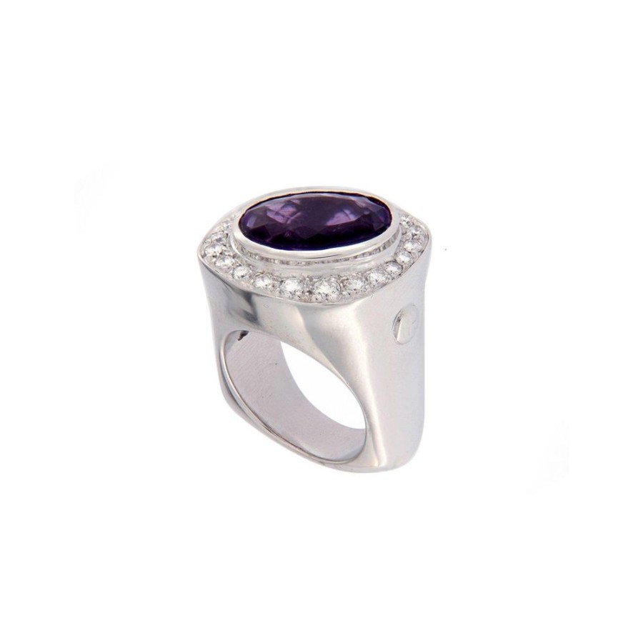 Vintage Jewelry S.Vaggi | Vintage Gold Ring With Amethyst