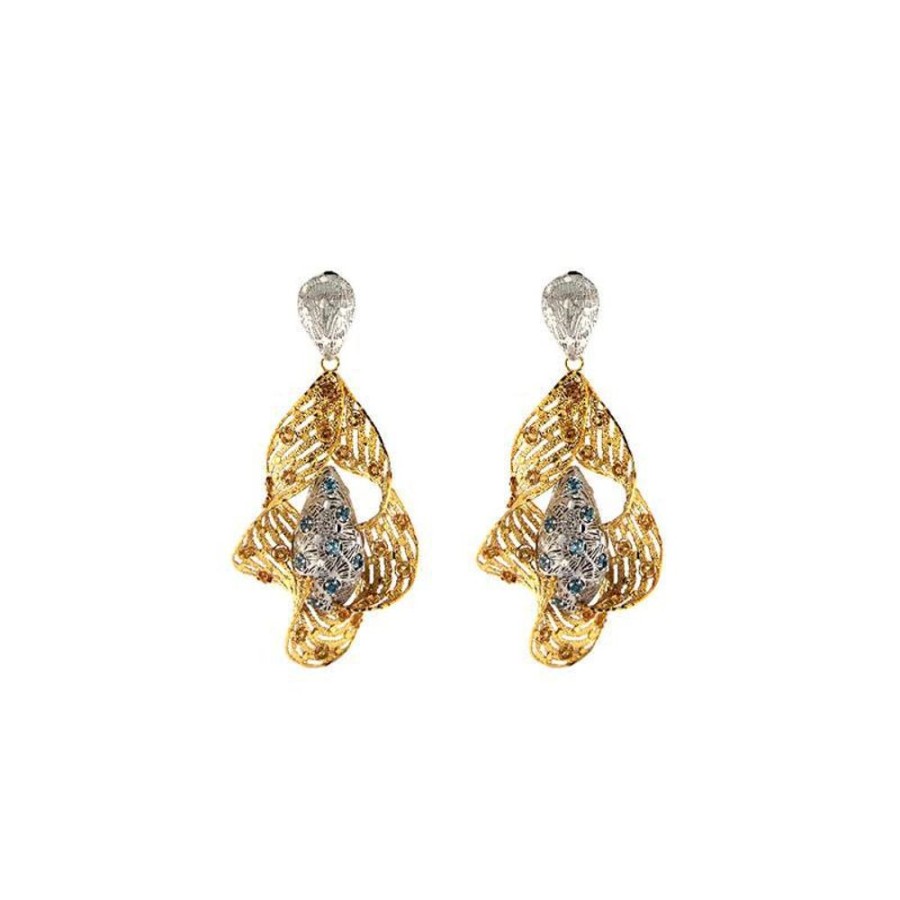 Modern Jewelry S.Vaggi | Gold Earrings With Stones