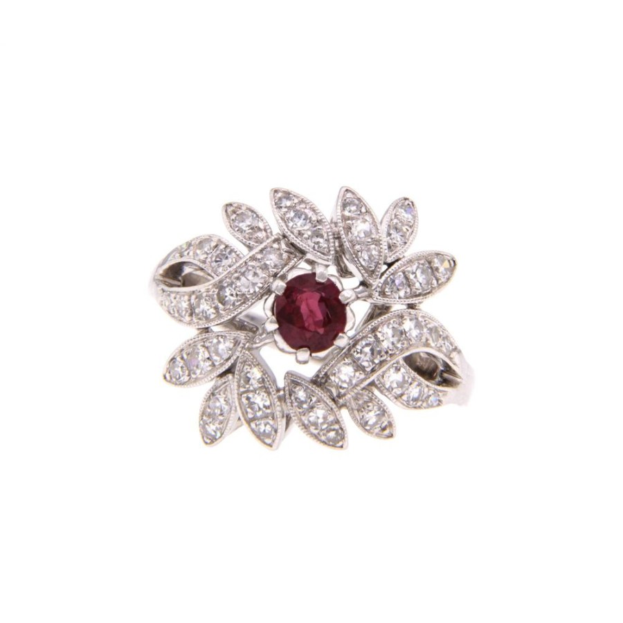 Vintage Jewelry S.Vaggi | Vintage Gold Ring With Ruby