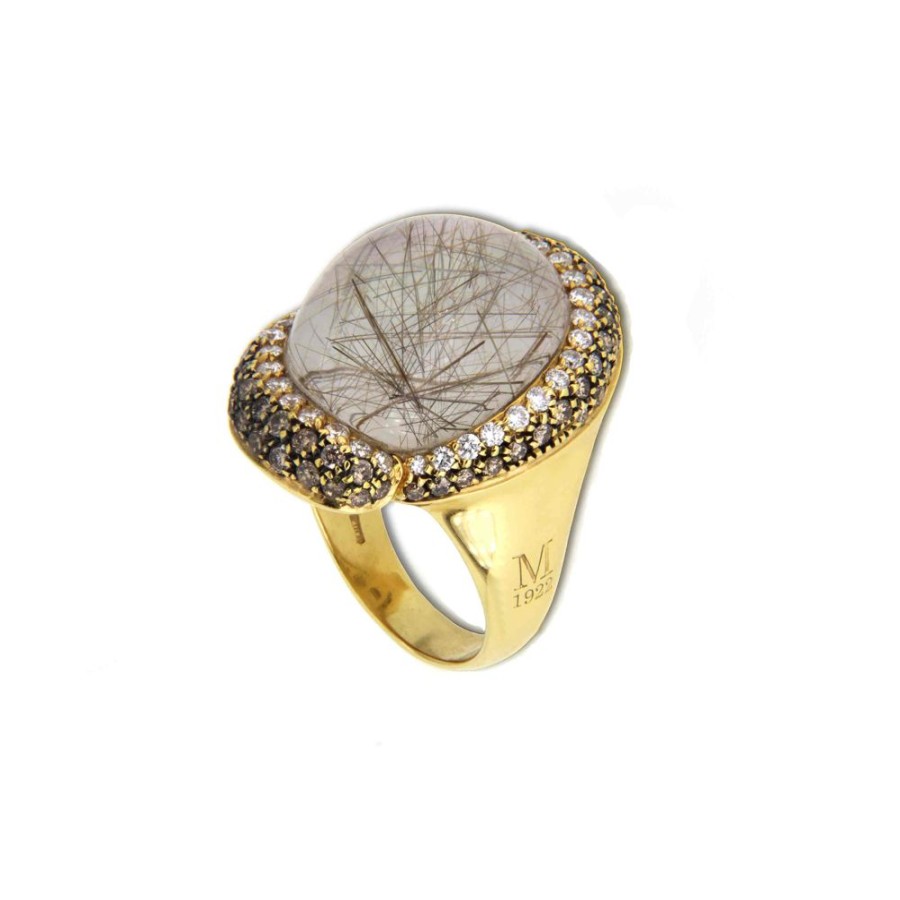 Modern Jewelry S.Vaggi | Gold Ring With Rutilated Quartz