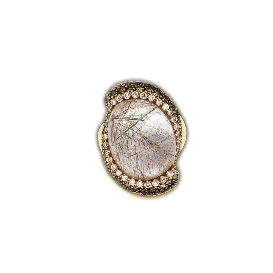 Modern Jewelry S.Vaggi | Gold Ring With Rutilated Quartz