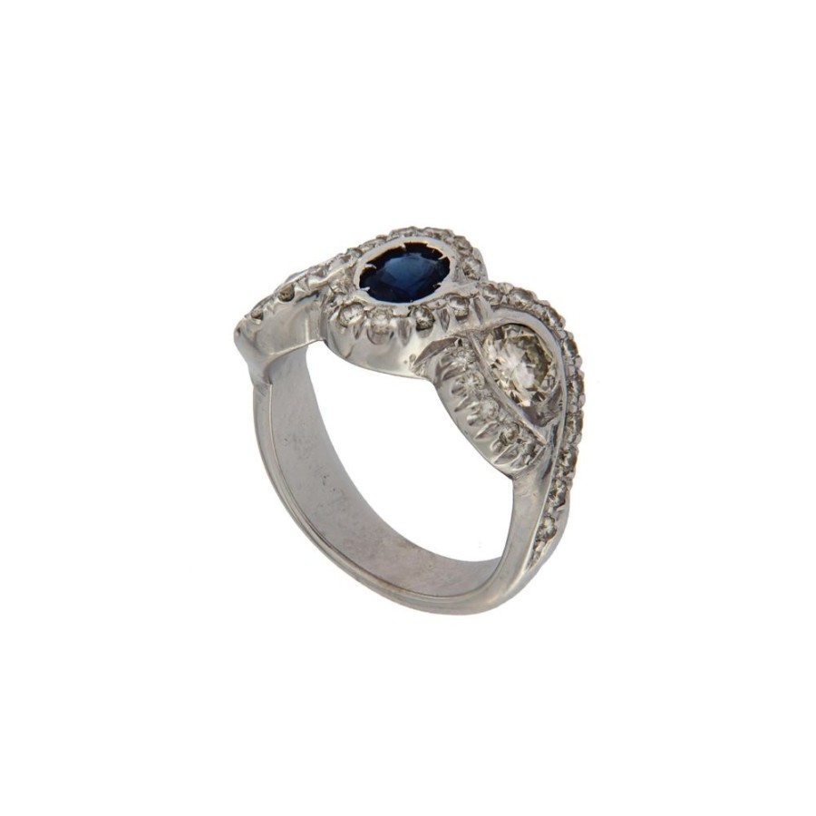 Vintage Jewelry S.Vaggi | Vintage Gold Ring With Sapphire