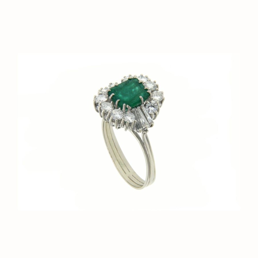 Vintage Jewelry S.Vaggi | Vintage Gold Ring With Emerald