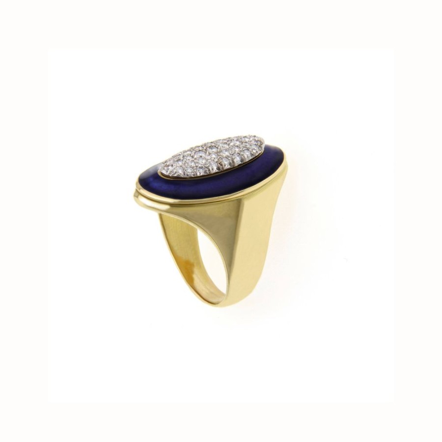 Vintage Jewelry S.Vaggi | Vintage Gold Ring With Diamonds