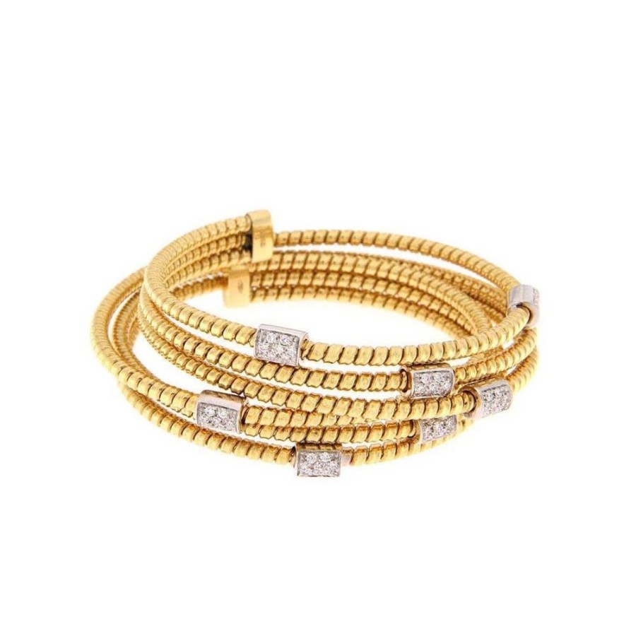 Modern Jewelry S.Vaggi | Gold Cuff Bracelet With Diamonds