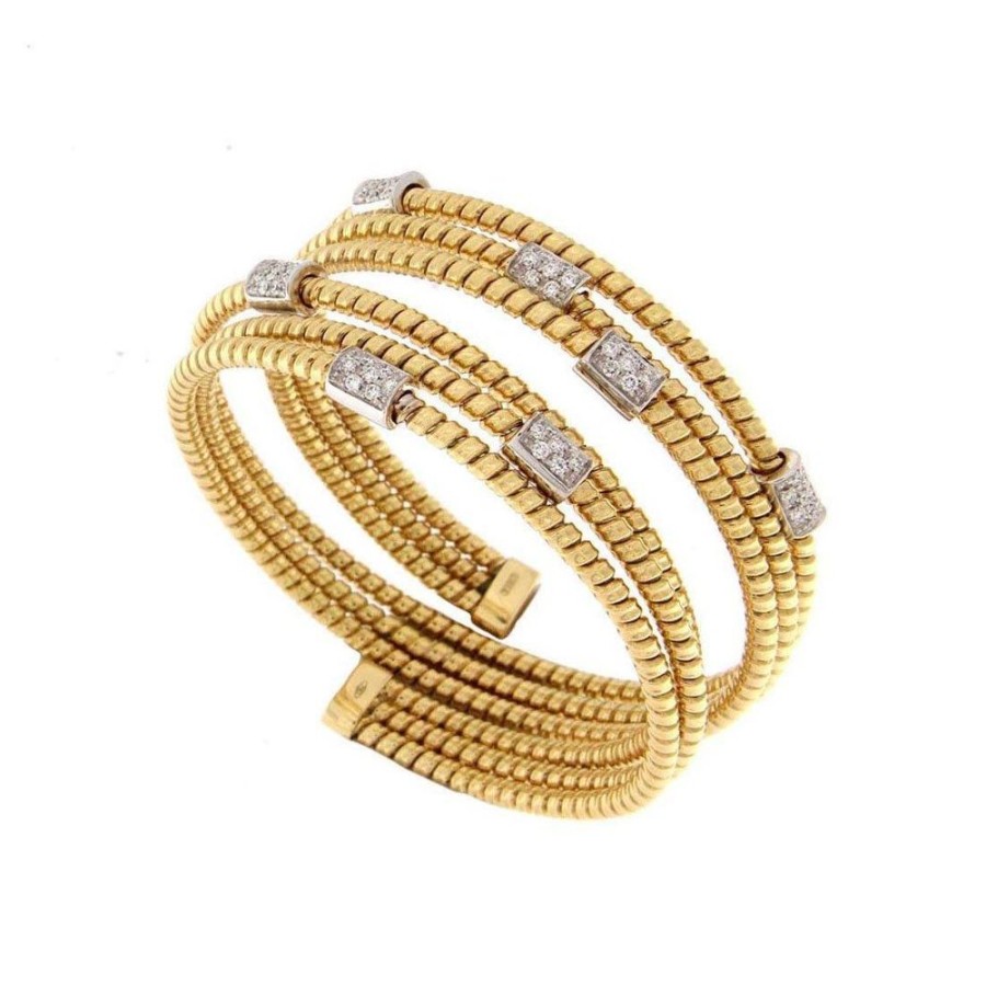 Modern Jewelry S.Vaggi | Gold Cuff Bracelet With Diamonds