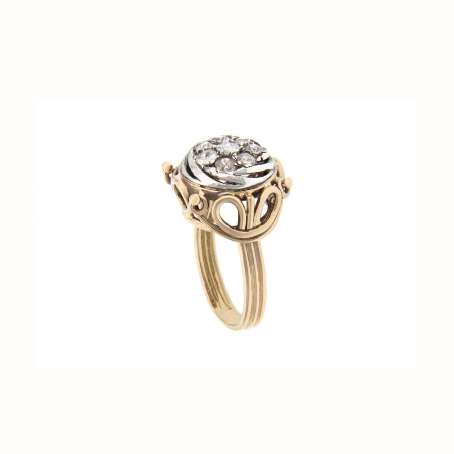 Vintage Jewelry S.Vaggi | Vintage Gold Ring With Diamonds