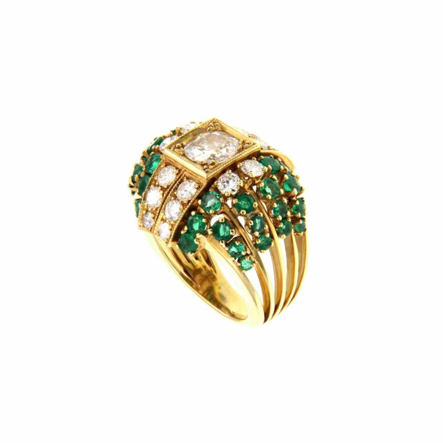 Vintage Jewelry S.Vaggi | Vintage Gold Ring With Diamonds