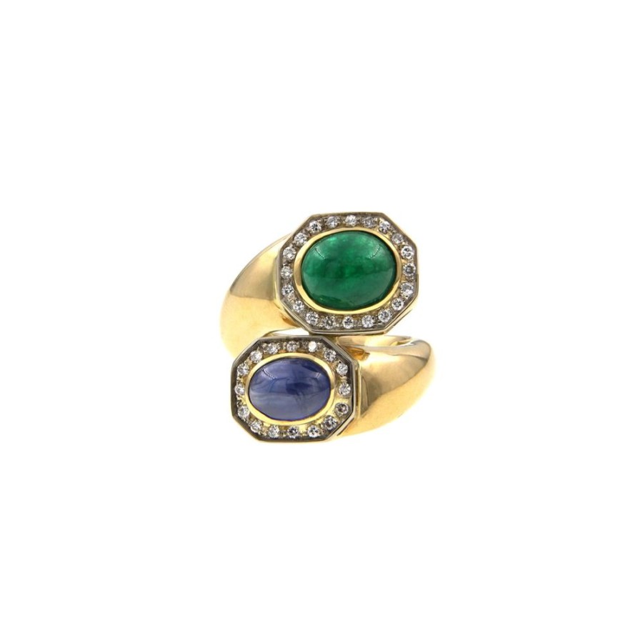 Vintage Jewelry S.Vaggi | Vintage Gold Ring With Stones