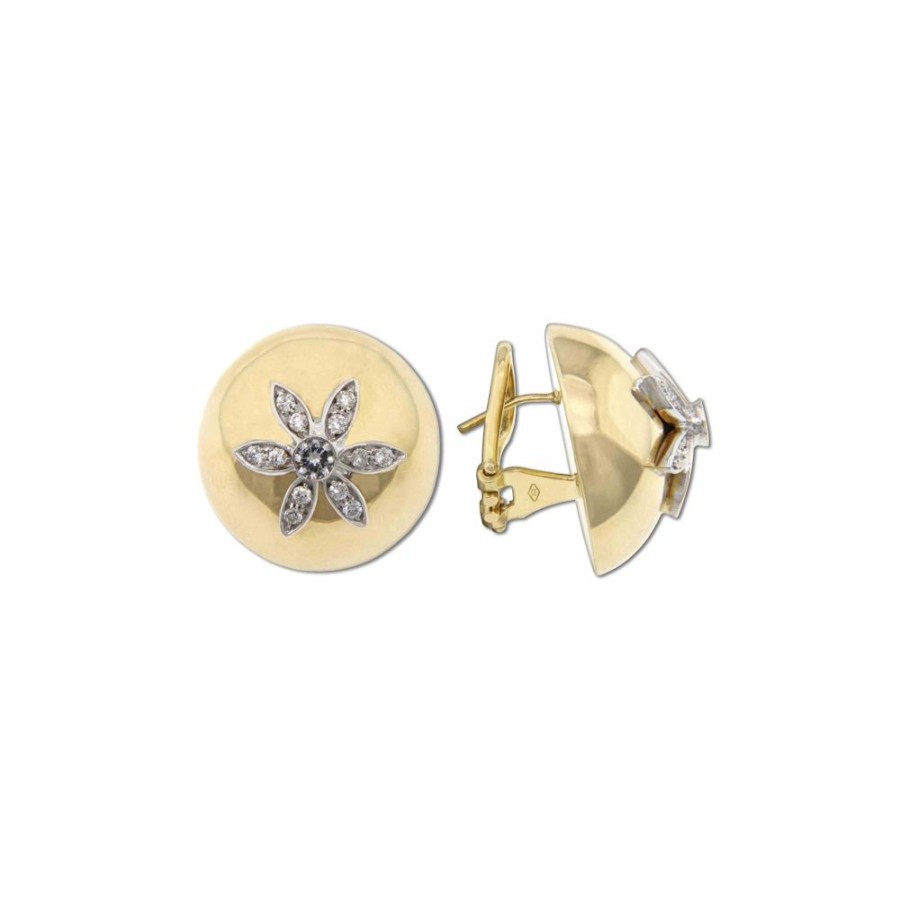 Vintage Jewelry S.Vaggi | Vintage Gold Earrings With Diamonds